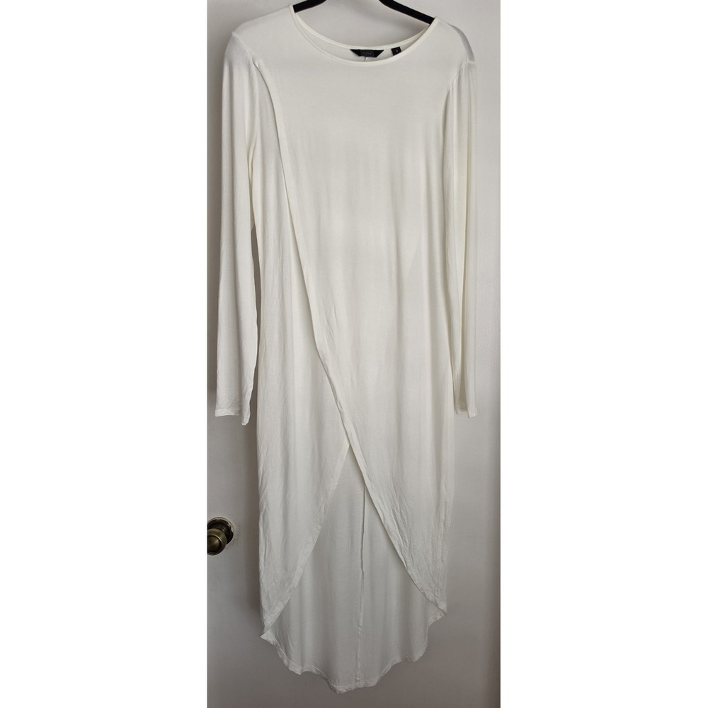 G by Giuliana White Maxi Dress Size M Long Sleeve Round Neck Casual Gown NWT